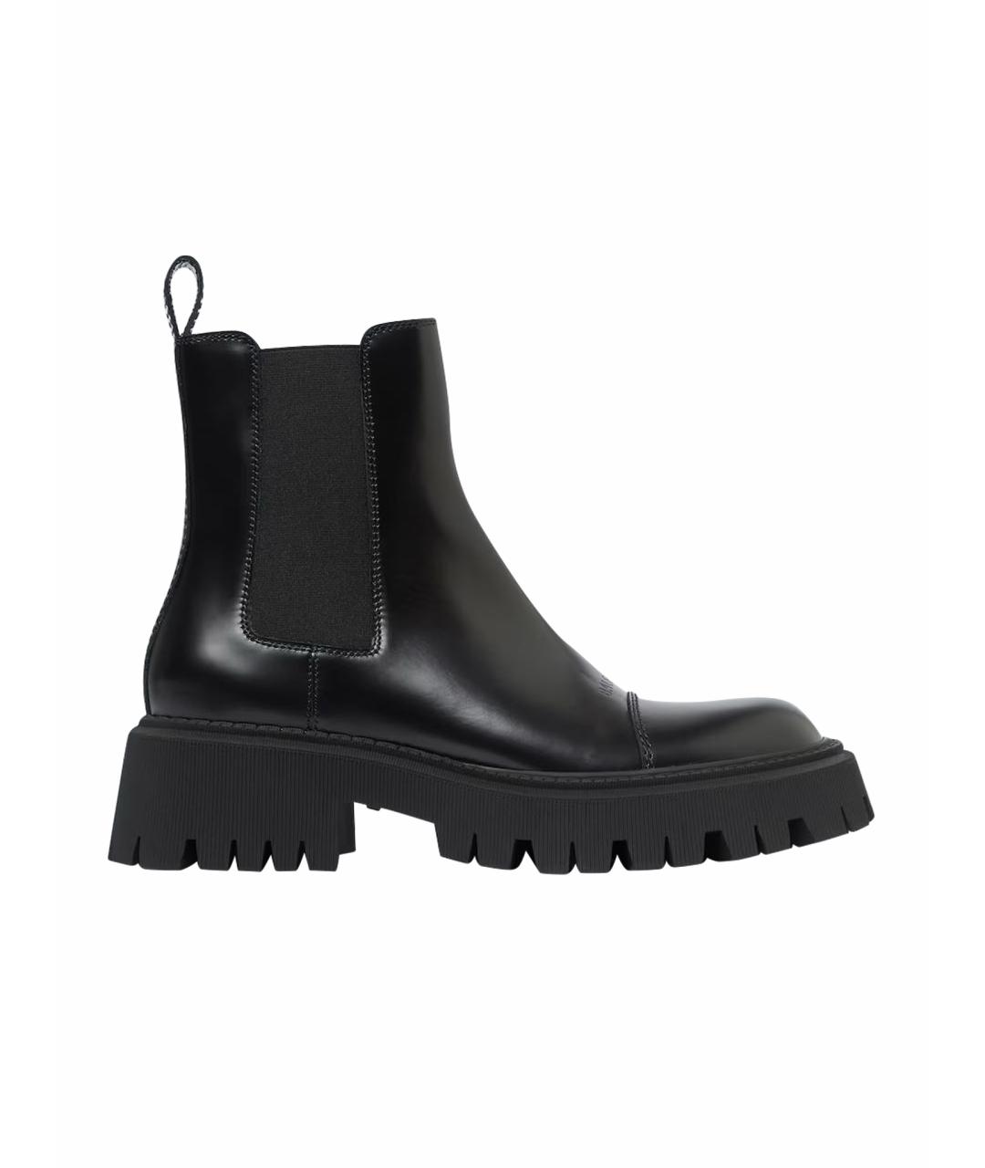 BALENCIAGA Черные кожаные высокие ботинки, фото 1