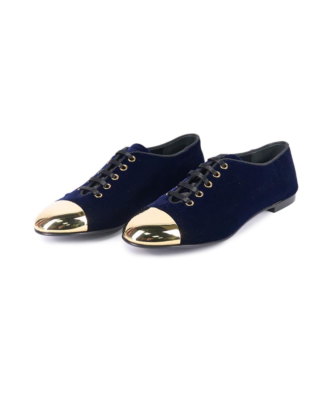 GIUSEPPE ZANOTTI DESIGN Синие текстильные туфли, фото 3