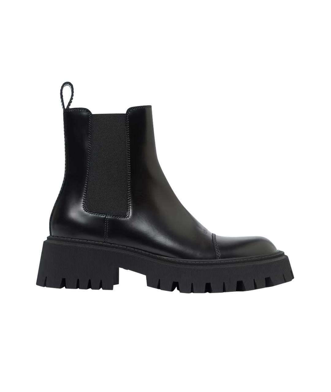 BALENCIAGA Черные кожаные ботинки, фото 1