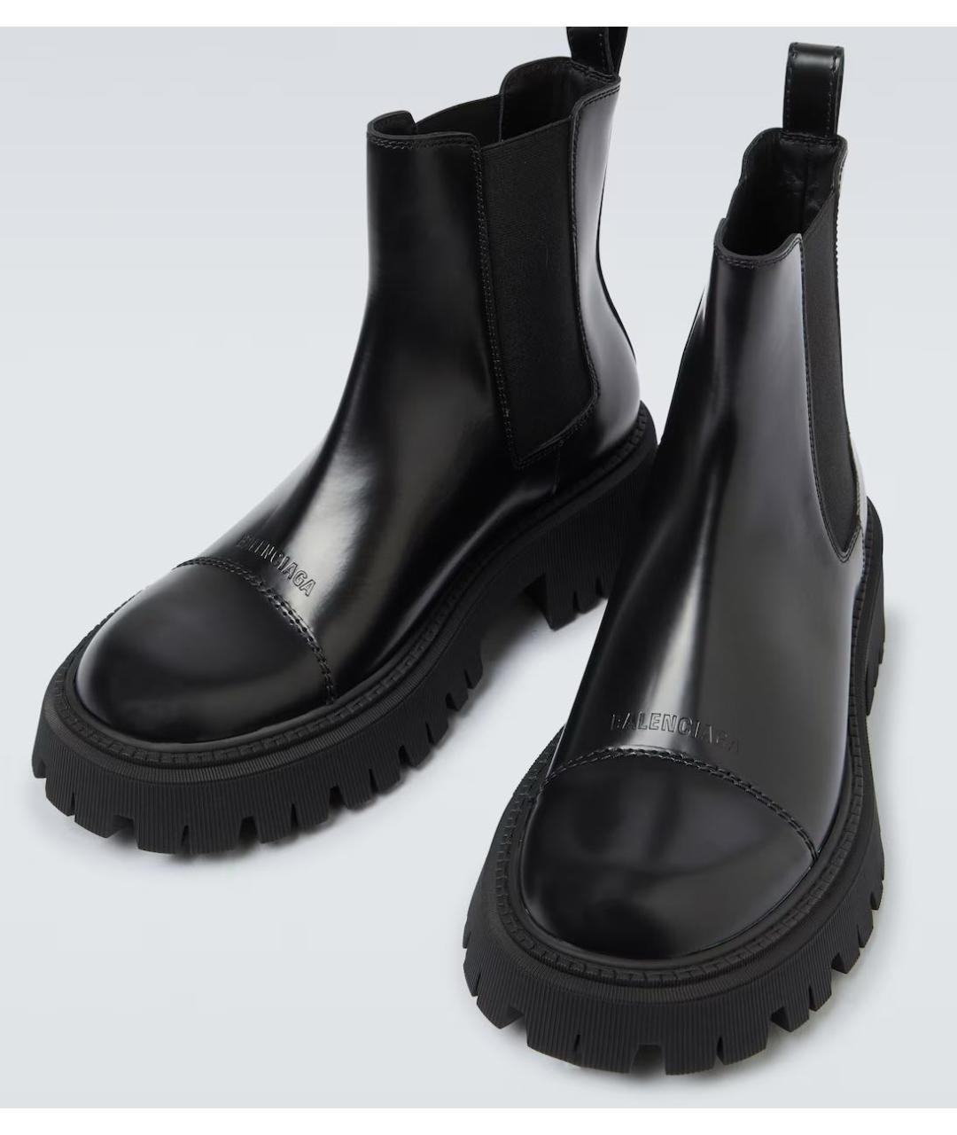 BALENCIAGA Черные кожаные ботинки, фото 6