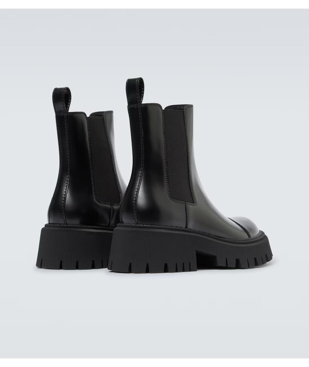 BALENCIAGA Черные кожаные ботинки, фото 3