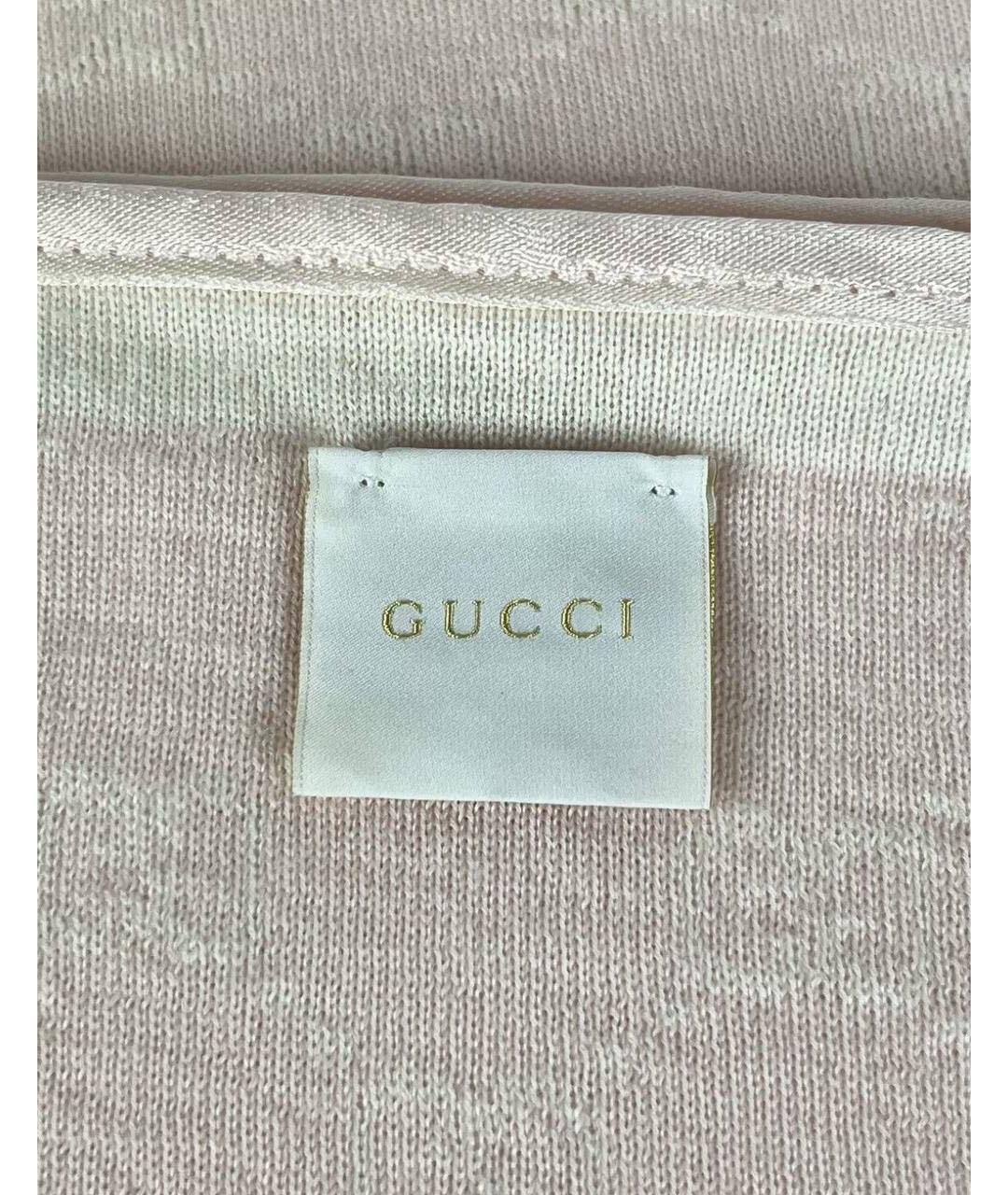 GUCCI Розовый шерстяной шарф, фото 4