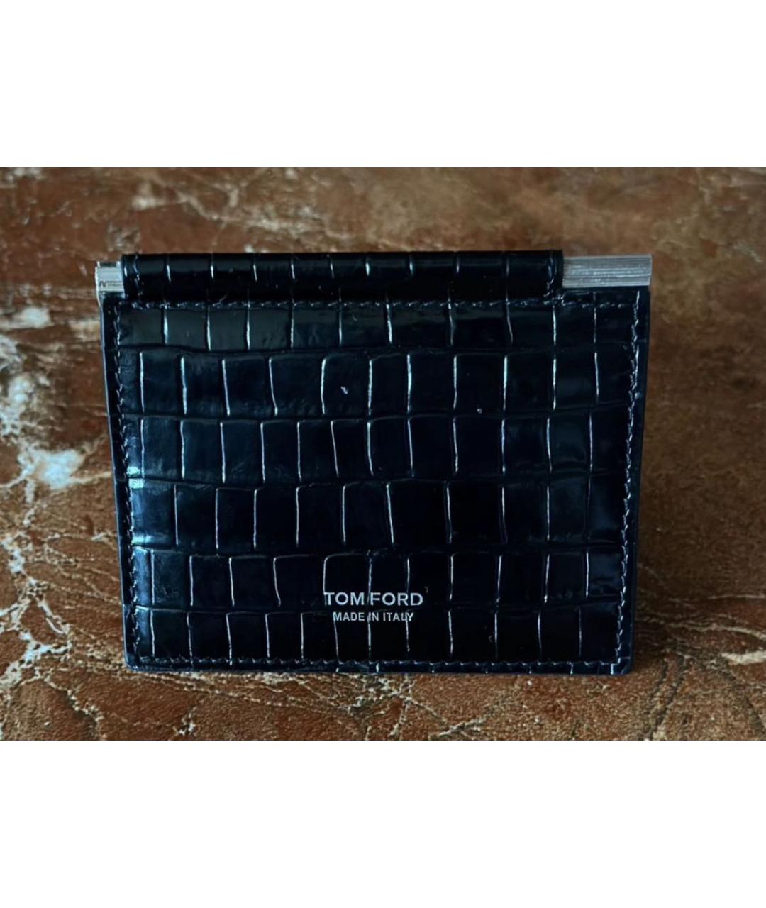 TOM FORD Черный кожаный кошелек, фото 9