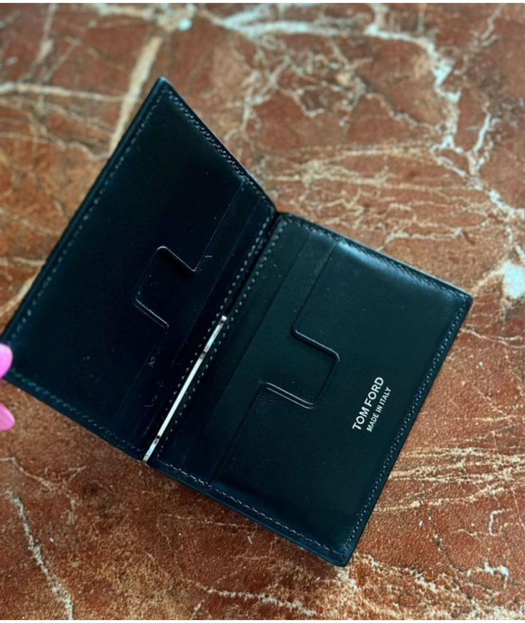 TOM FORD Черный кожаный кошелек, фото 7