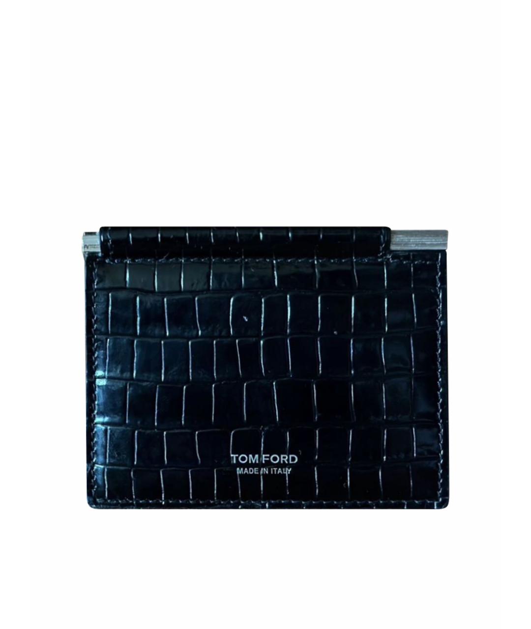 TOM FORD Черный кожаный кошелек, фото 1