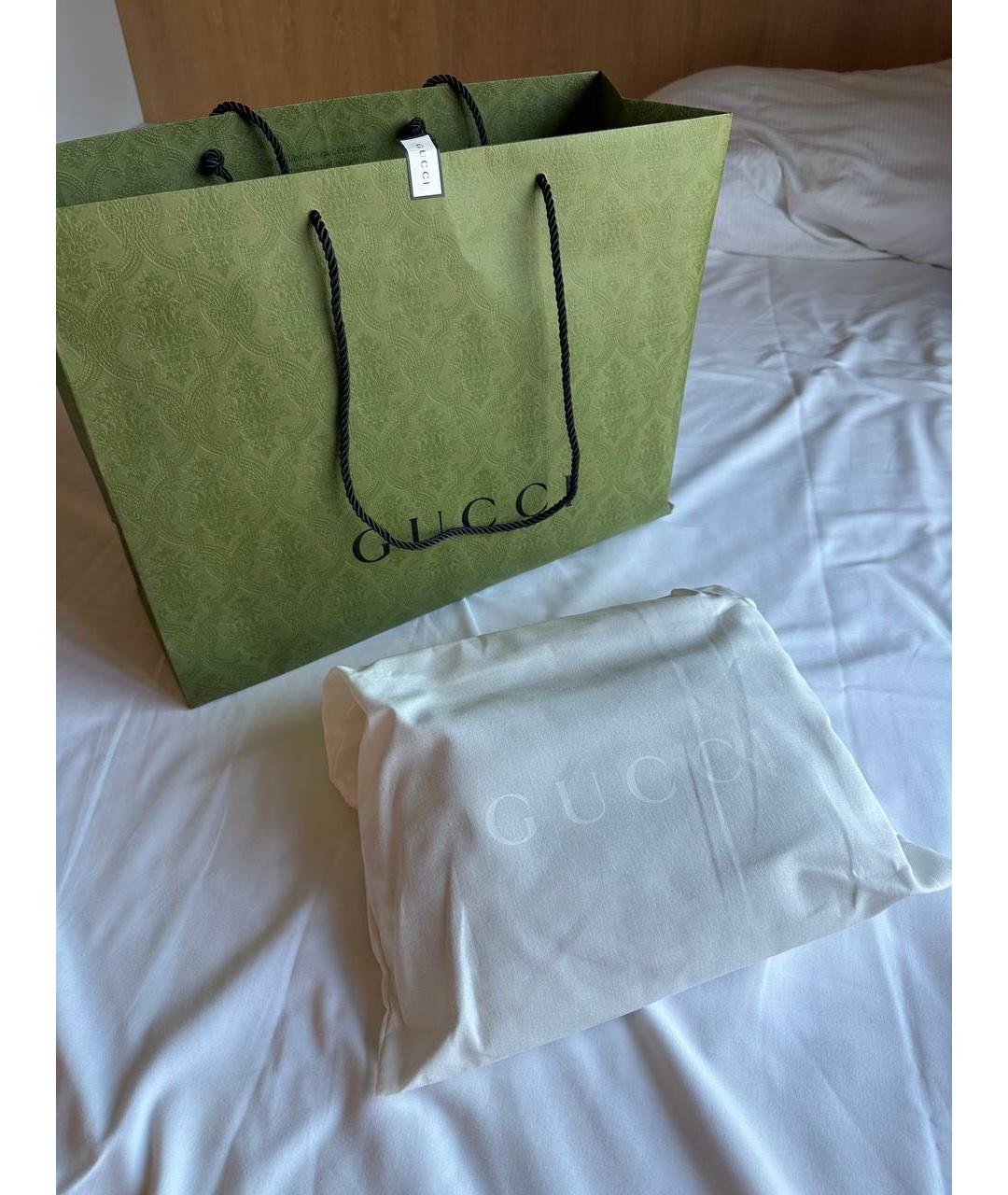 GUCCI Зеленая кожаная барсетка, фото 7