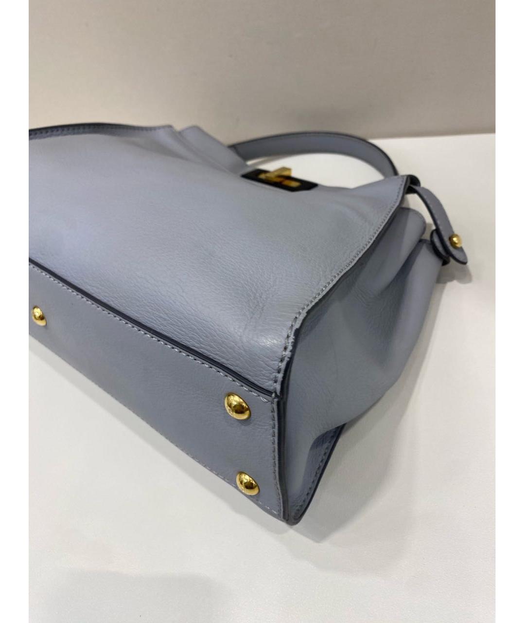 FENDI Голубая кожаная сумка тоут, фото 7