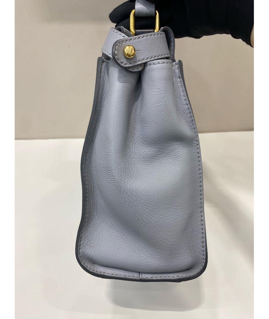 FENDI Голубая кожаная сумка тоут, фото 3