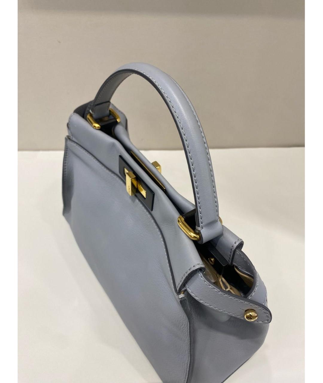 FENDI Голубая кожаная сумка тоут, фото 2