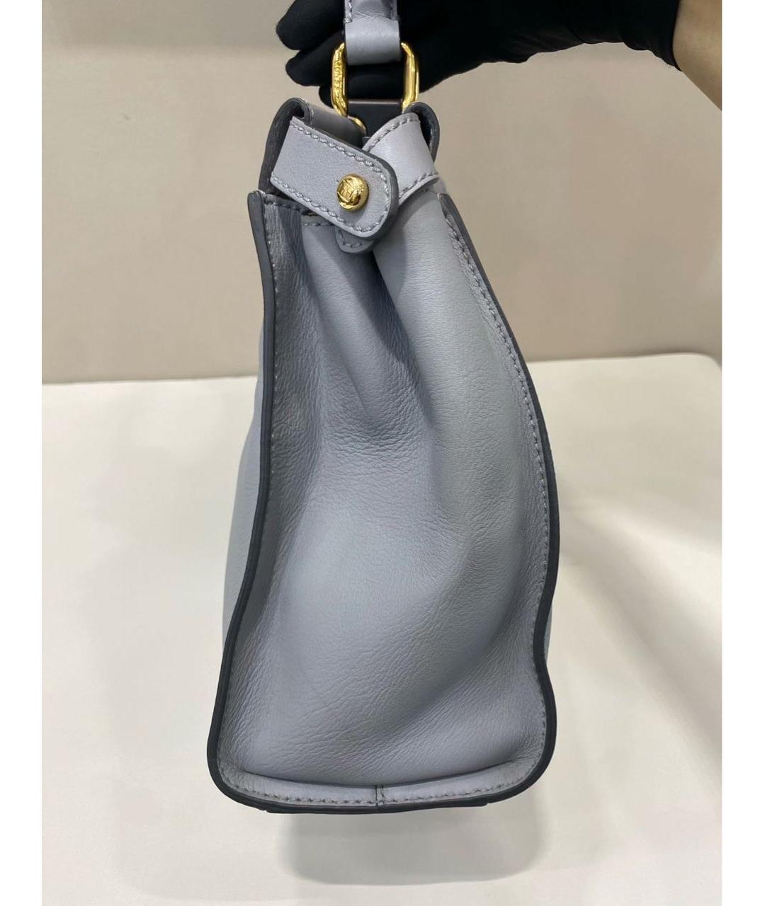 FENDI Голубая кожаная сумка тоут, фото 5