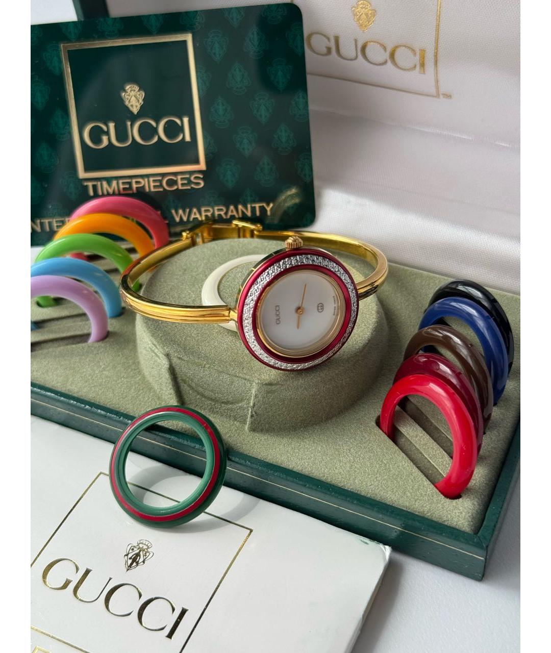 GUCCI Золотые латунные часы, фото 7