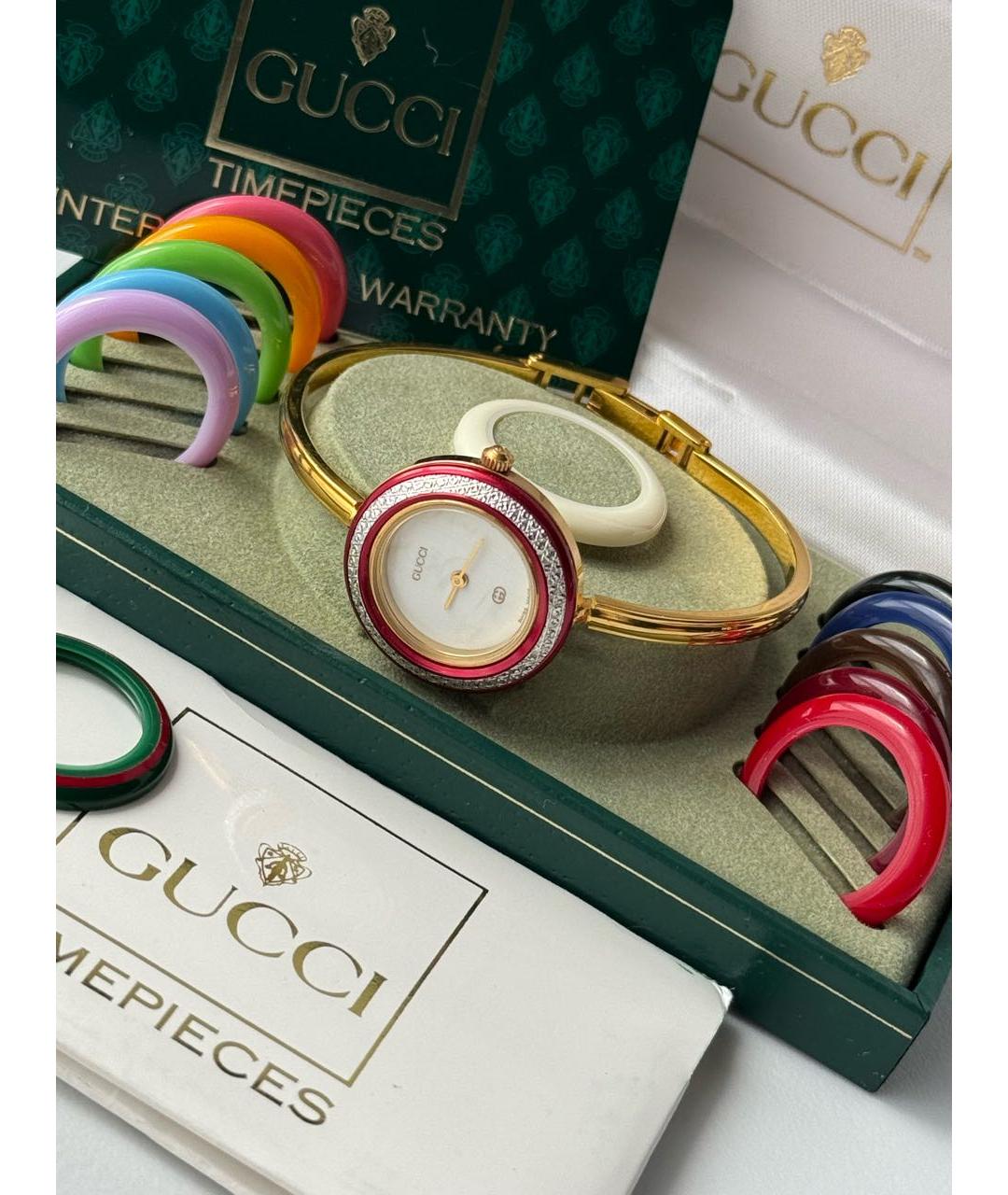 GUCCI Золотые латунные часы, фото 6