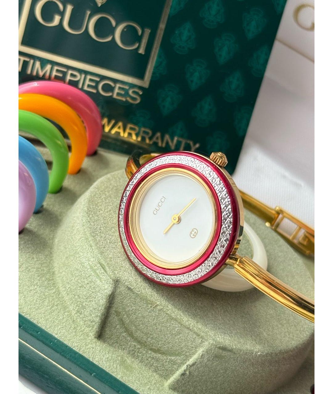 GUCCI Золотые латунные часы, фото 4