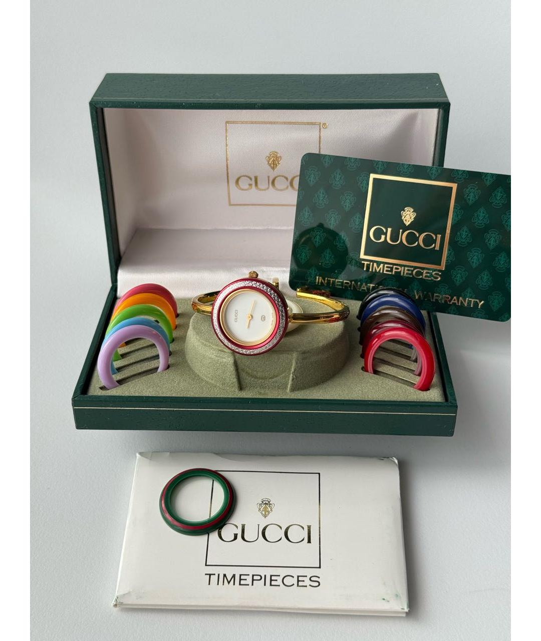 GUCCI Золотые латунные часы, фото 2