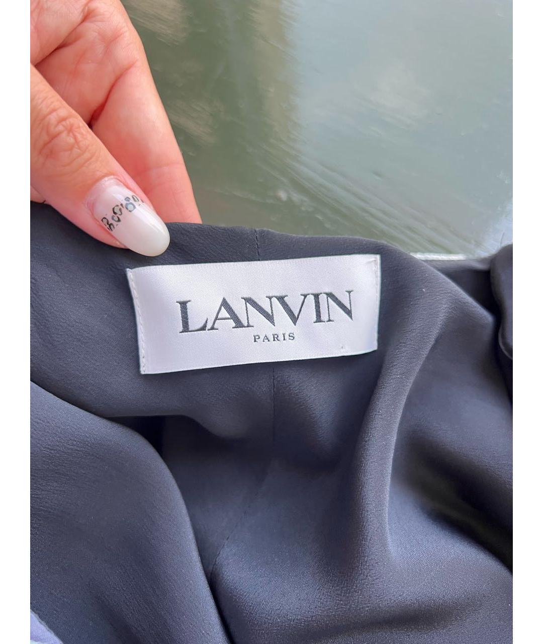 LANVIN Голубое шелковое вечернее платье, фото 5