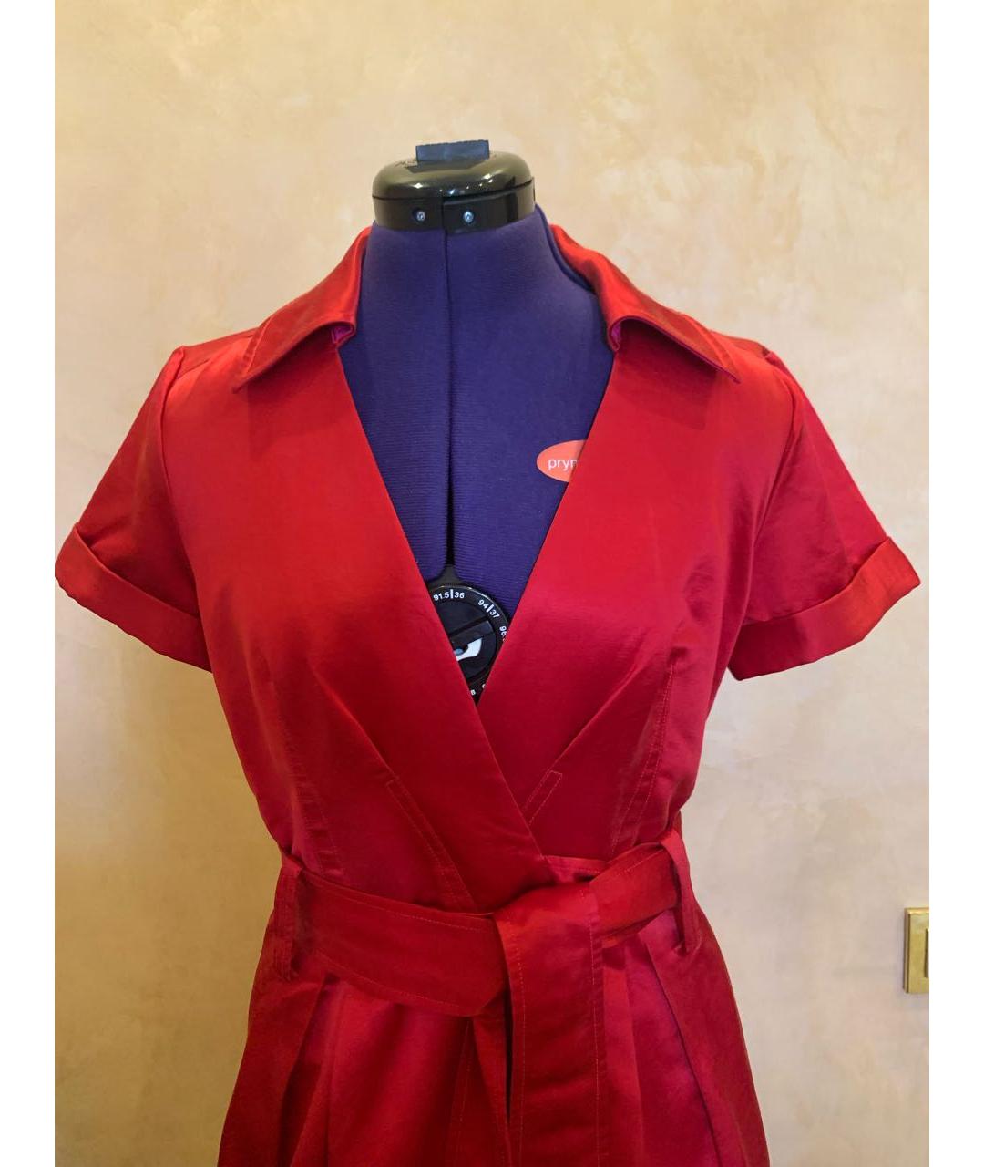 DIANE VON FURSTENBERG Красное хлопковое повседневное платье, фото 3