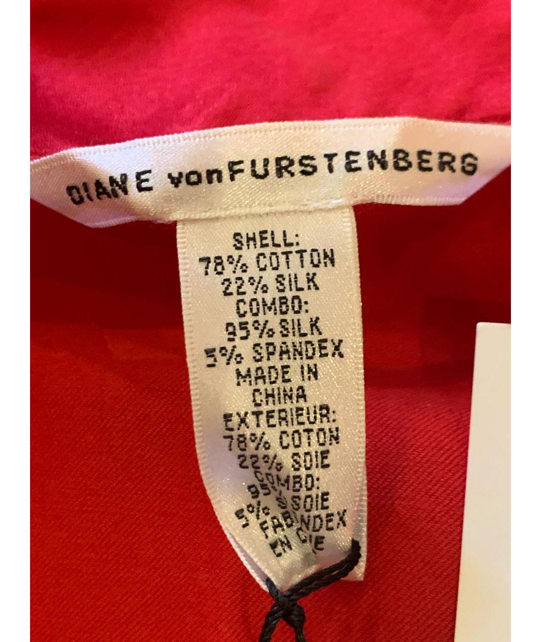 DIANE VON FURSTENBERG Красное хлопковое повседневное платье, фото 6