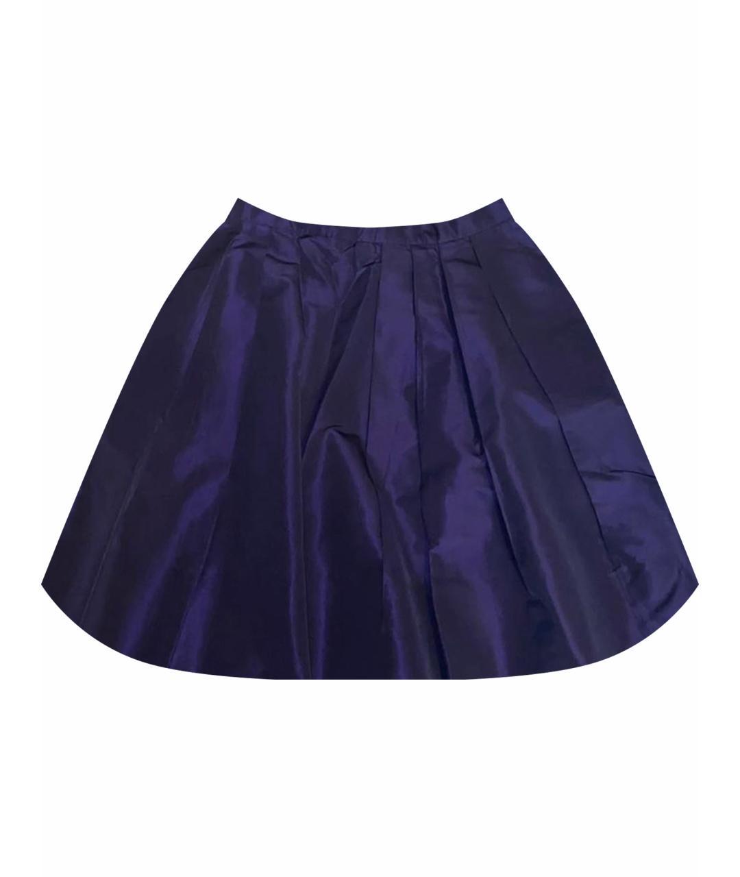 MIU MIU Фиолетовая полиэстеровая юбка мини, фото 1