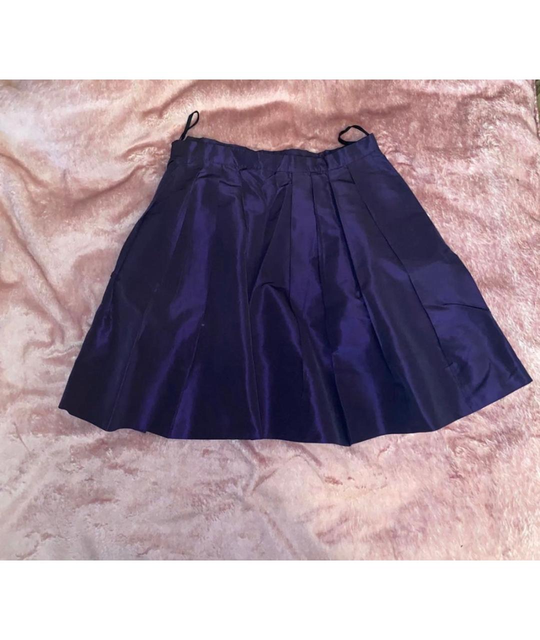 MIU MIU Фиолетовая полиэстеровая юбка мини, фото 2