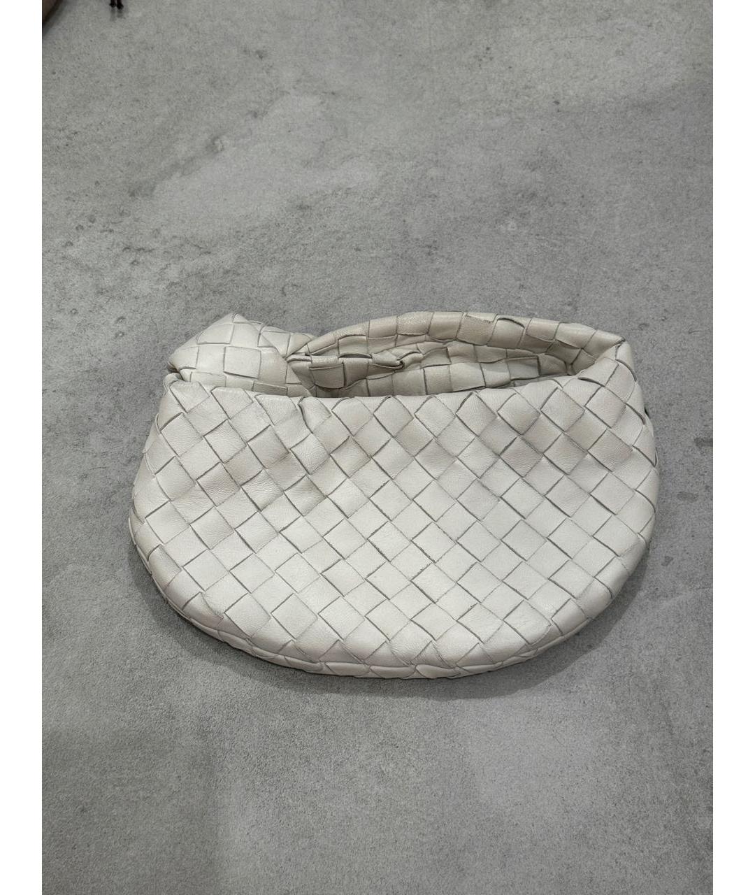BOTTEGA VENETA Белая кожаная сумка с короткими ручками, фото 2