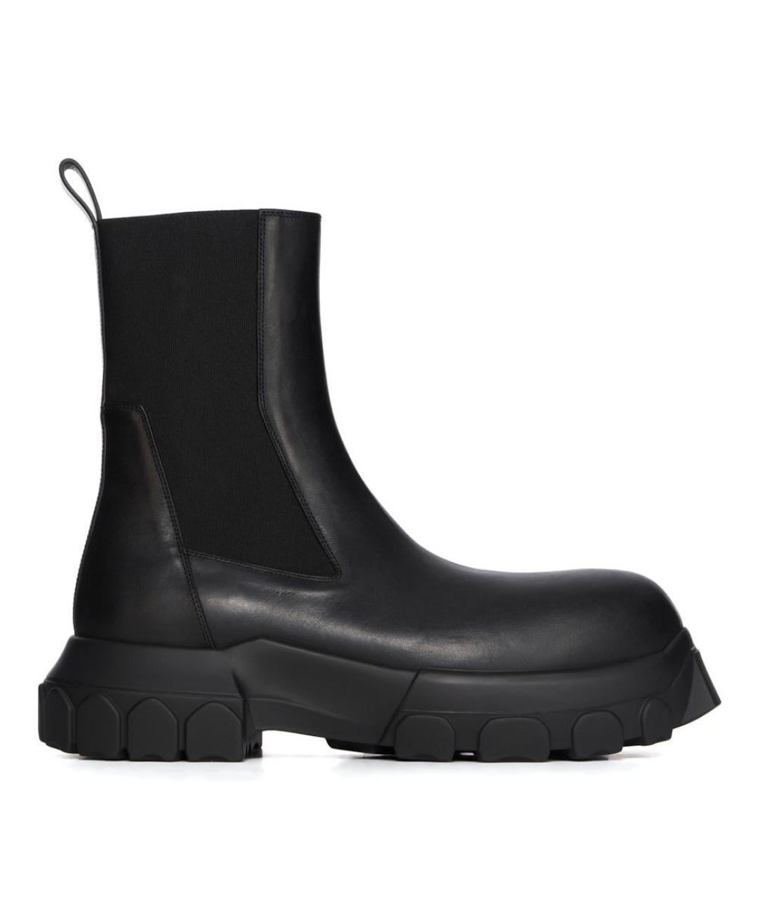 RICK OWENS Черные кожаные ботинки, фото 1