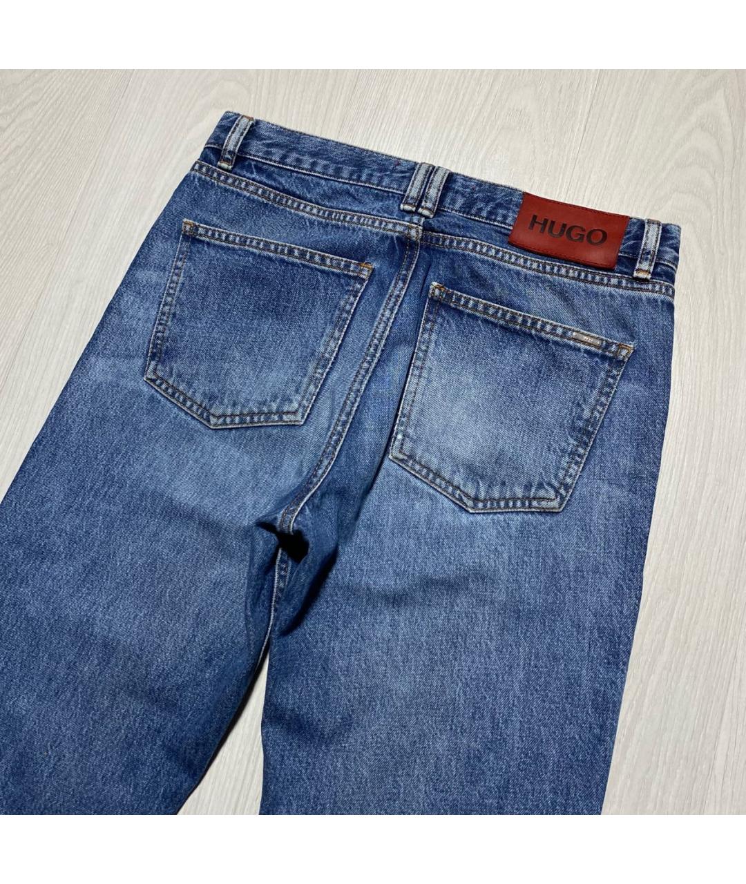 HUGO BOSS Голубые хлопковые джинсы скинни, фото 6