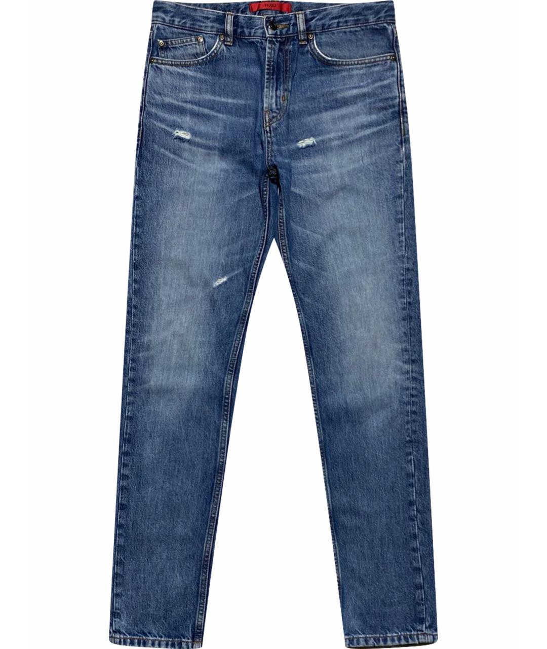 HUGO BOSS Голубые хлопковые джинсы скинни, фото 1