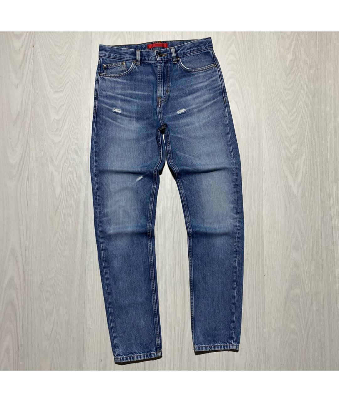 HUGO BOSS Голубые хлопковые джинсы скинни, фото 9