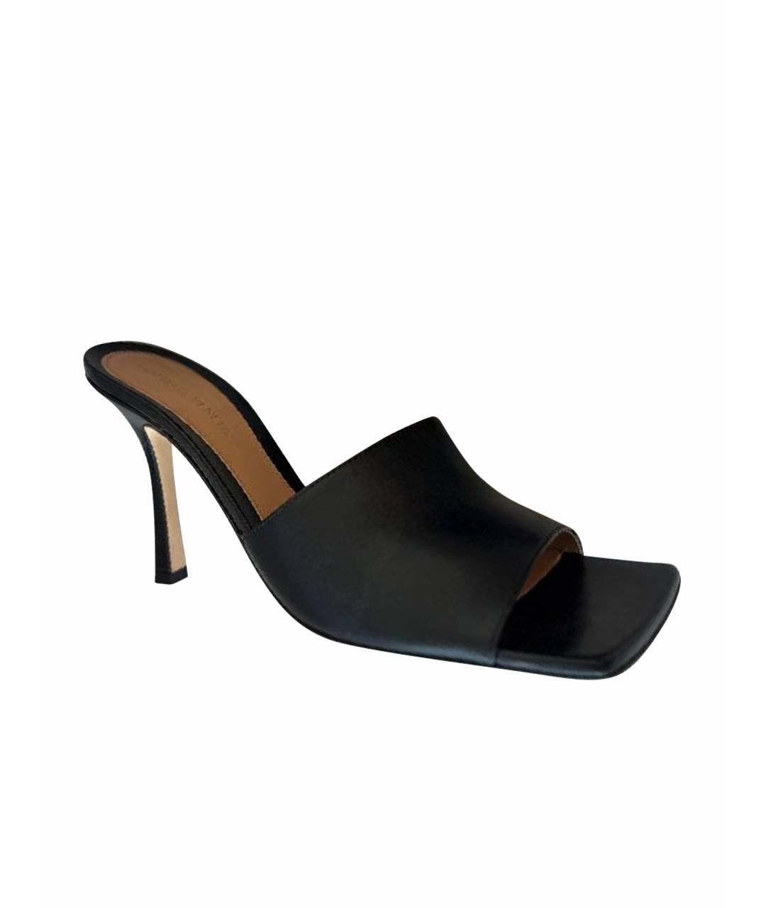 BOTTEGA VENETA Черные кожаные мюли, фото 6