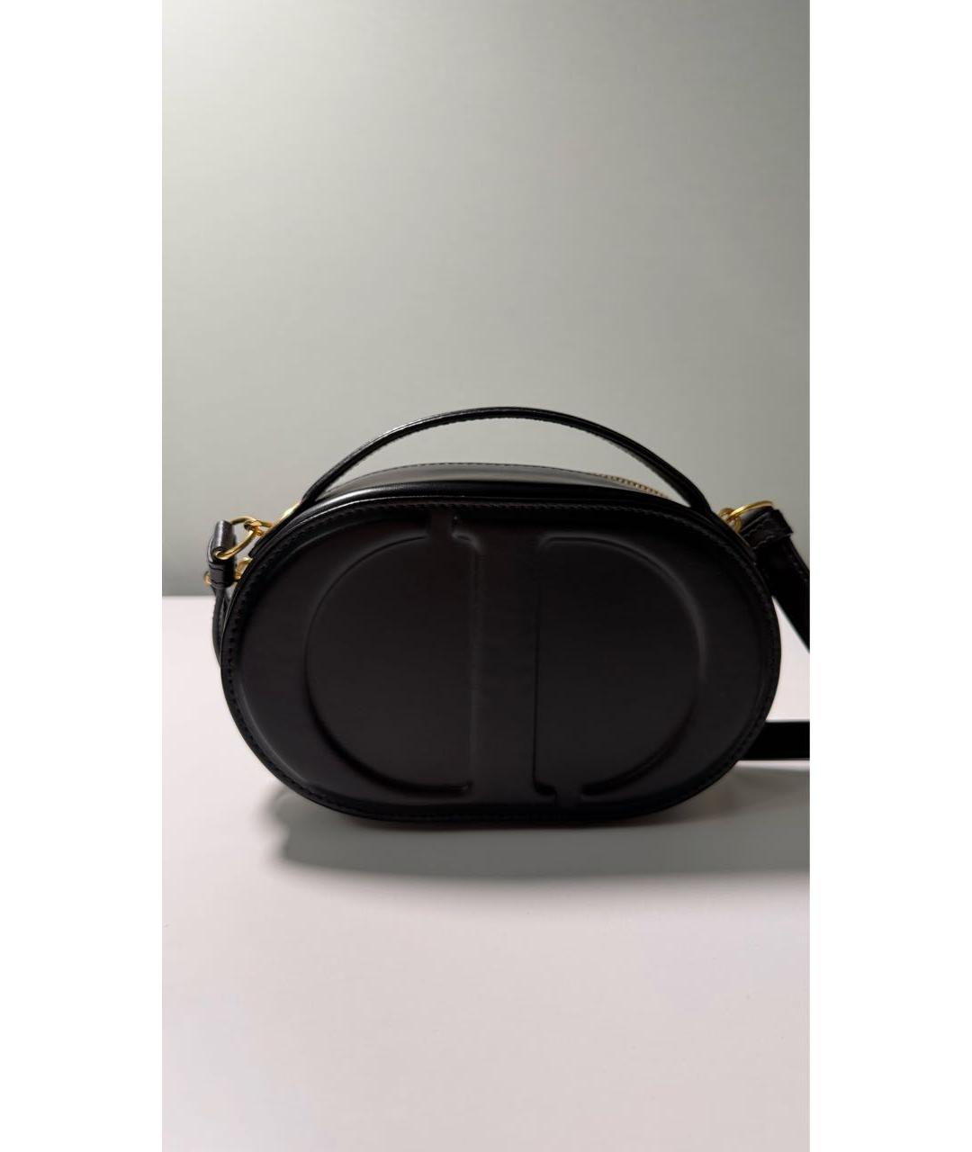 CHRISTIAN DIOR Черная кожаная сумка через плечо, фото 4