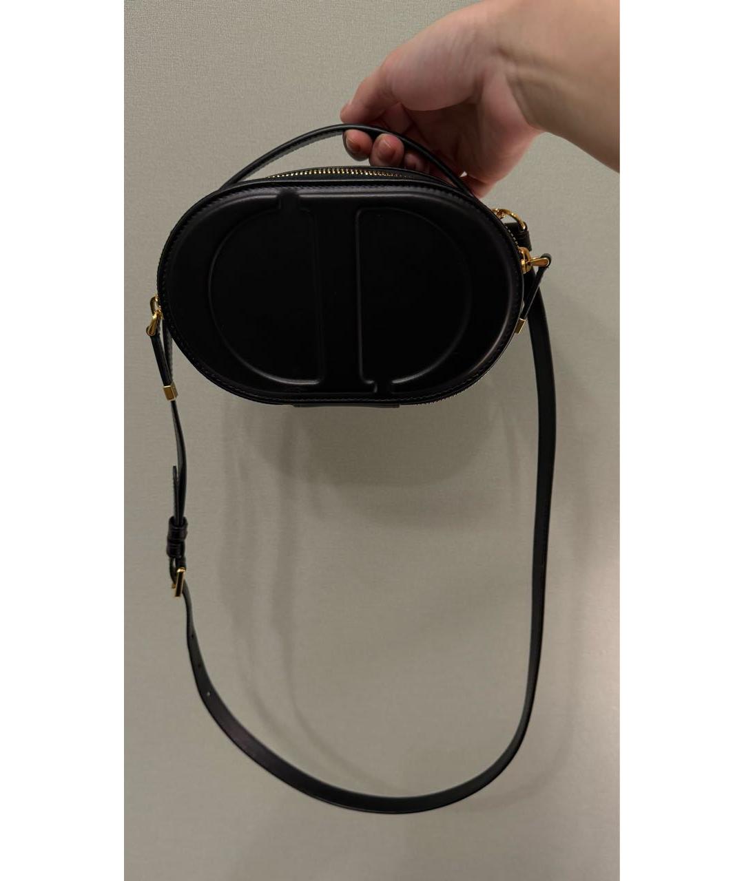 CHRISTIAN DIOR Черная кожаная сумка через плечо, фото 2