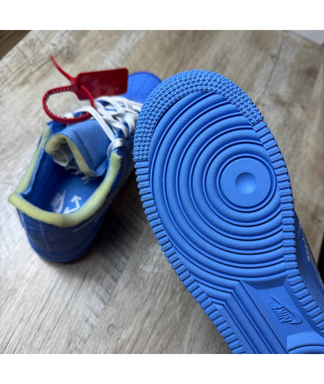 NIKE X OFF-WHITE Синие кожаные кроссовки, фото 7