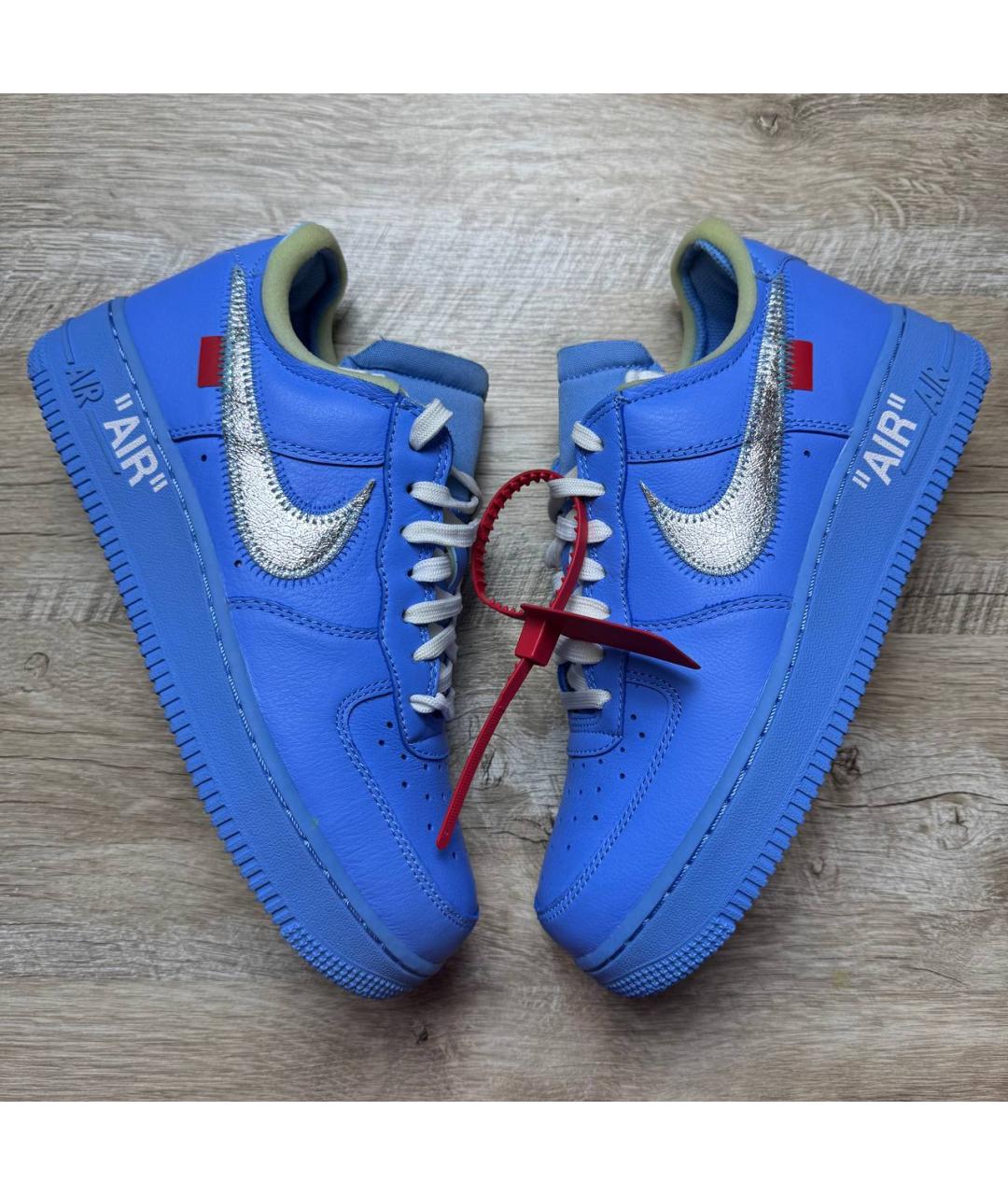 NIKE X OFF-WHITE Синие кожаные кроссовки, фото 8