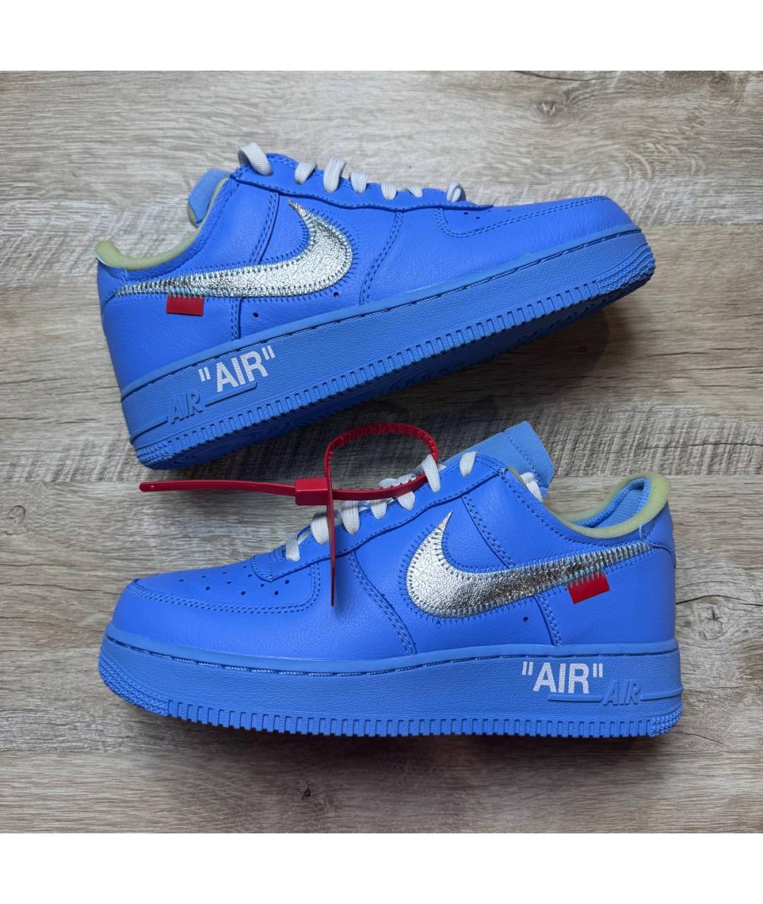 NIKE X OFF-WHITE Синие кожаные кроссовки, фото 2