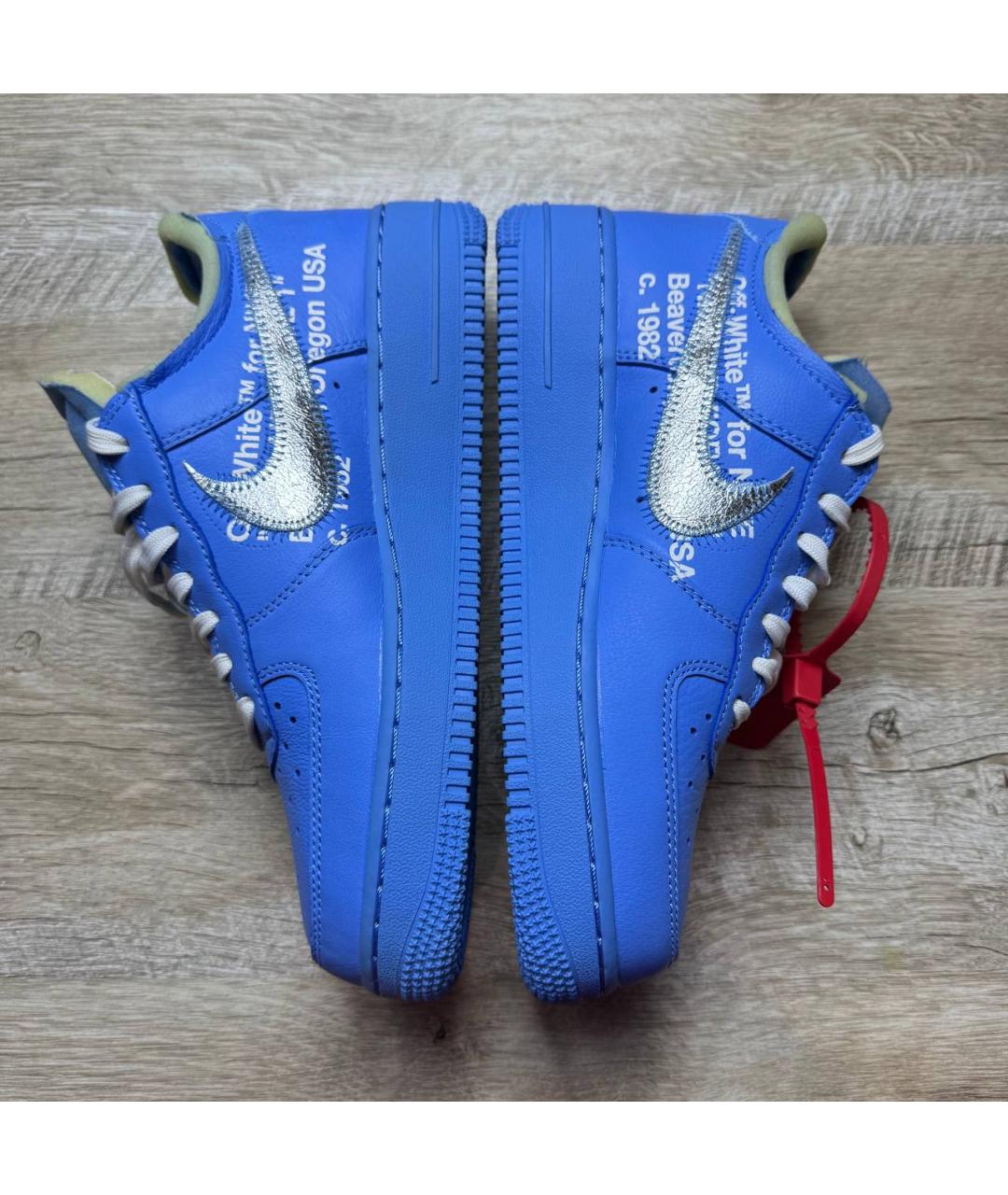 NIKE X OFF-WHITE Синие кожаные кроссовки, фото 4
