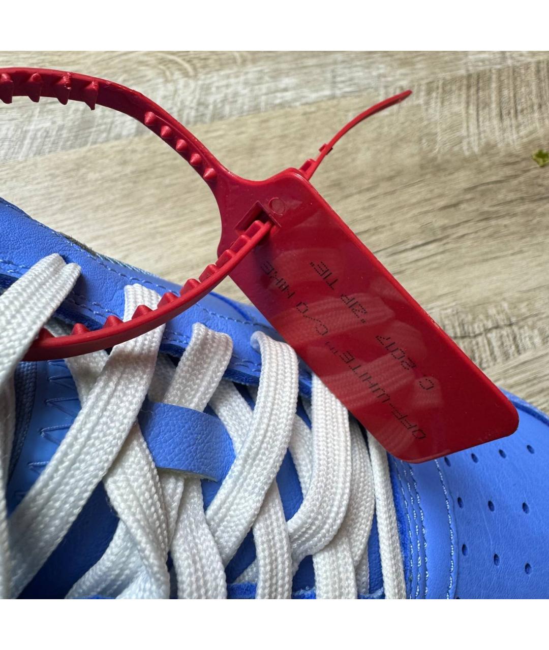 NIKE X OFF-WHITE Синие кожаные кроссовки, фото 3