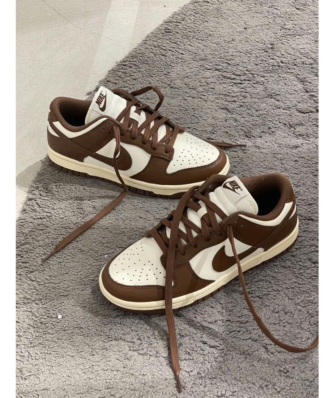 NIKE Коричневые кожаные кроссовки, фото 6