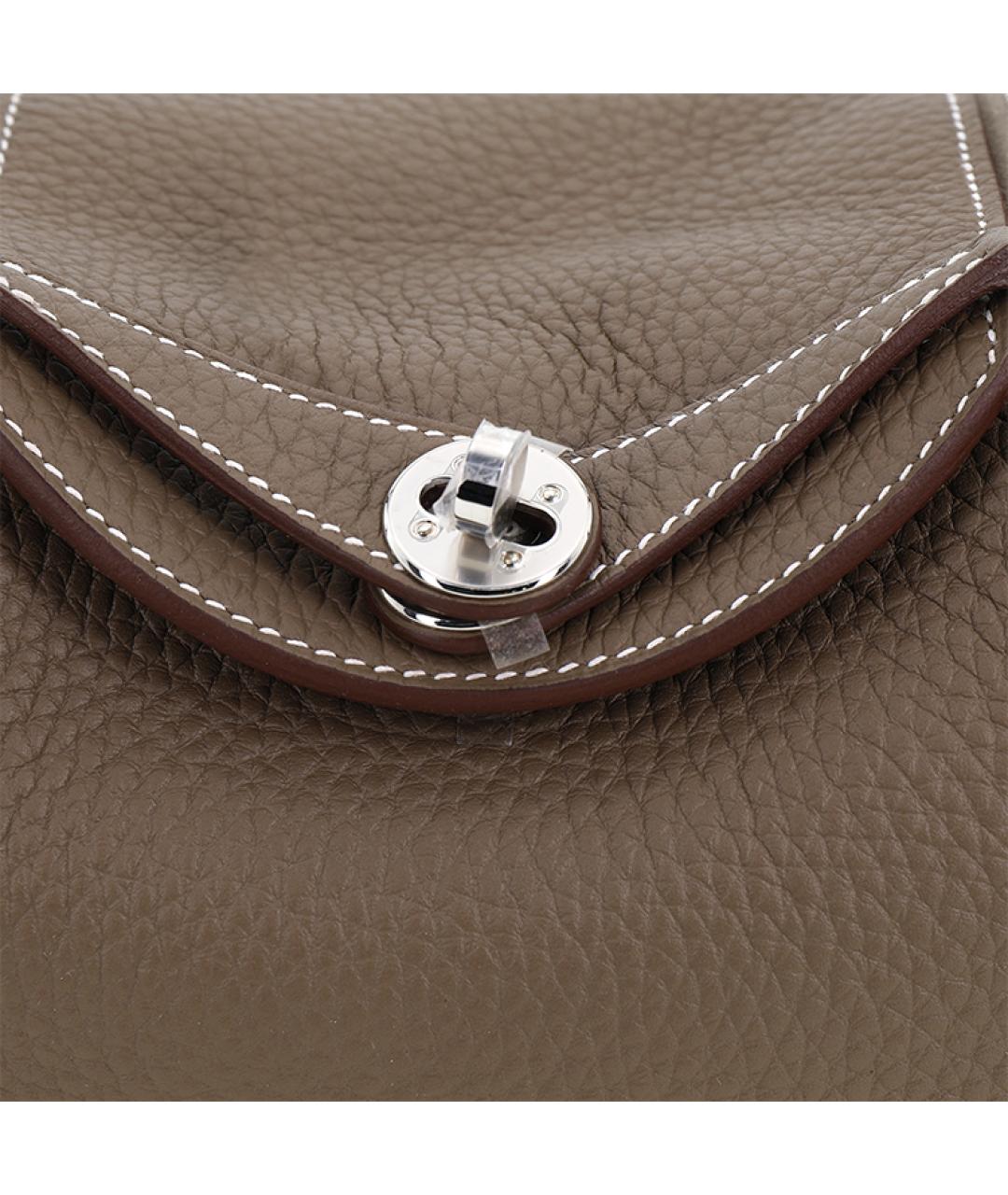 HERMES Коричневая кожаная сумка через плечо, фото 6