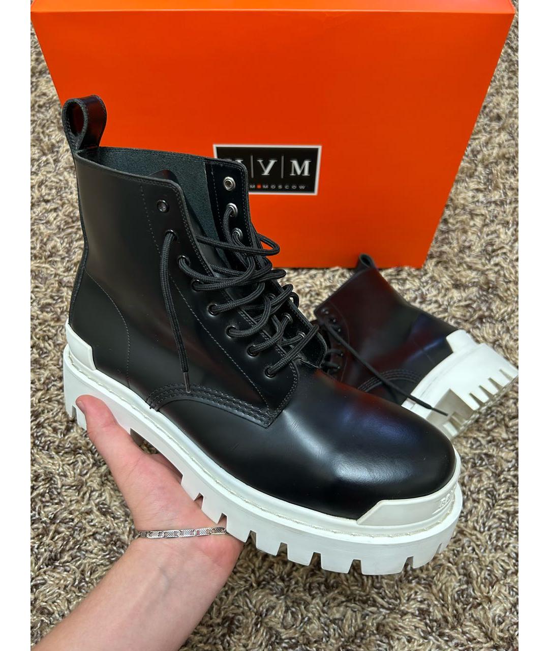 BALENCIAGA Черные высокие ботинки из лакированной кожи, фото 6