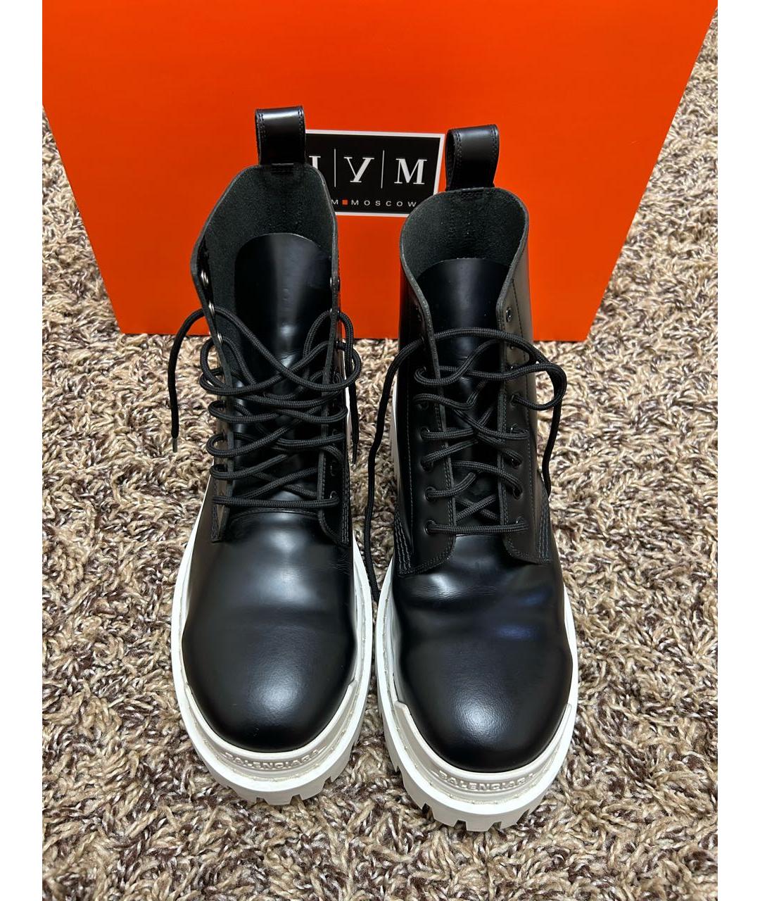 BALENCIAGA Черные высокие ботинки из лакированной кожи, фото 3