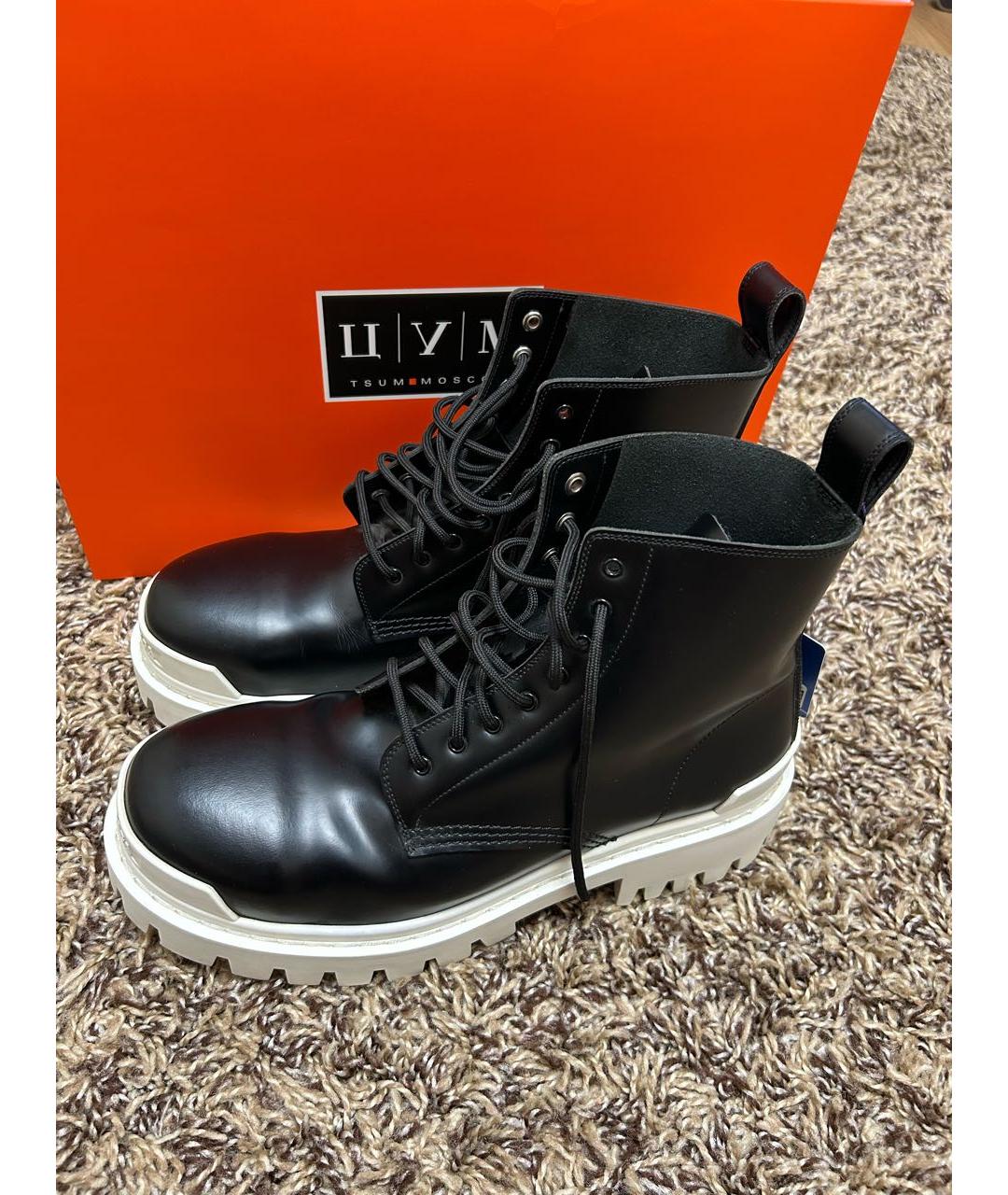 BALENCIAGA Черные высокие ботинки из лакированной кожи, фото 2