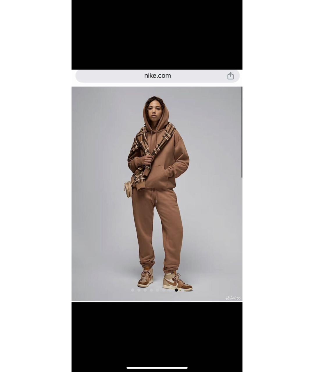 NIKE Коричневый хлопко-эластановый спортивные костюмы, фото 5