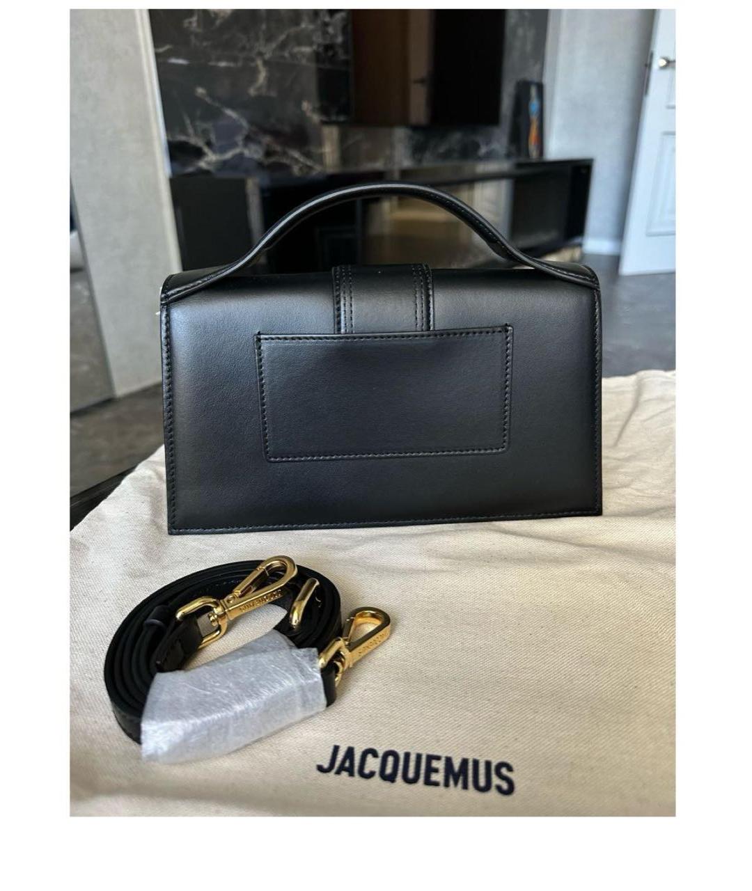 JACQUEMUS Черная кожаная сумка с короткими ручками, фото 3