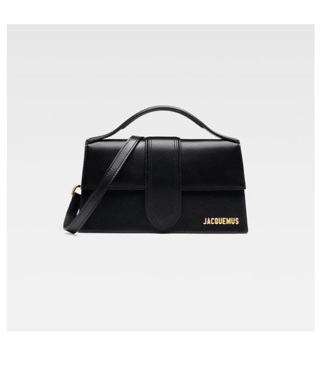 JACQUEMUS Черная кожаная сумка с короткими ручками, фото 6