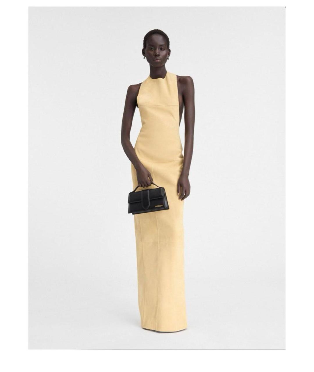 JACQUEMUS Черная кожаная сумка с короткими ручками, фото 5