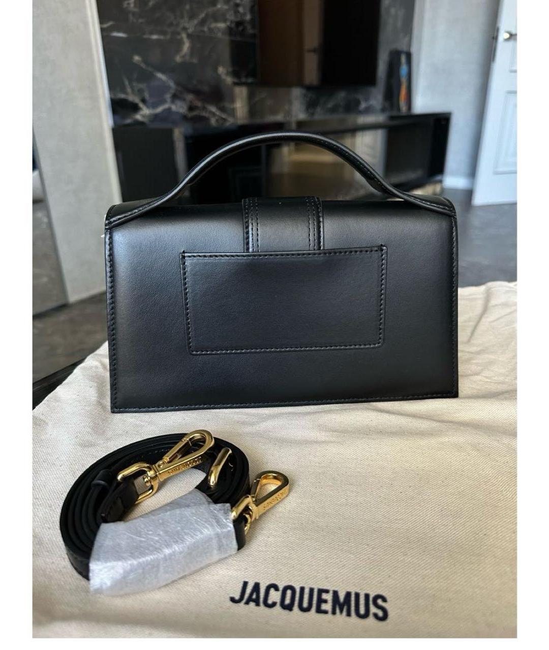 JACQUEMUS Черная кожаная сумка с короткими ручками, фото 3