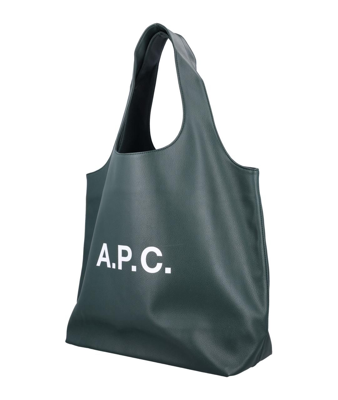 A.P.C. Зеленая сумка тоут, фото 3