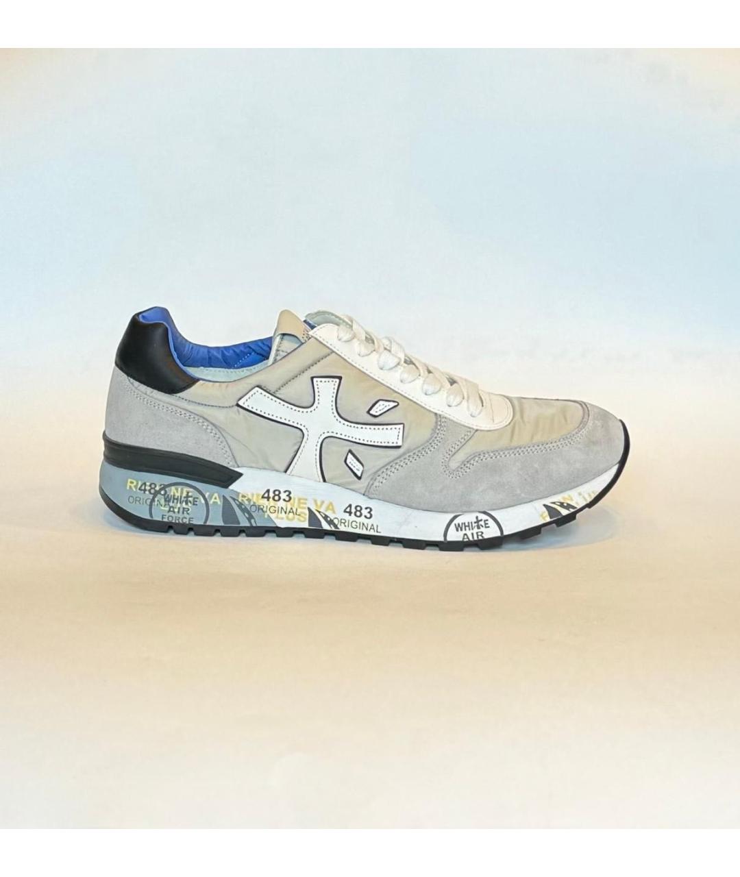 PREMIATA Серые текстильные низкие кроссовки / кеды, фото 5