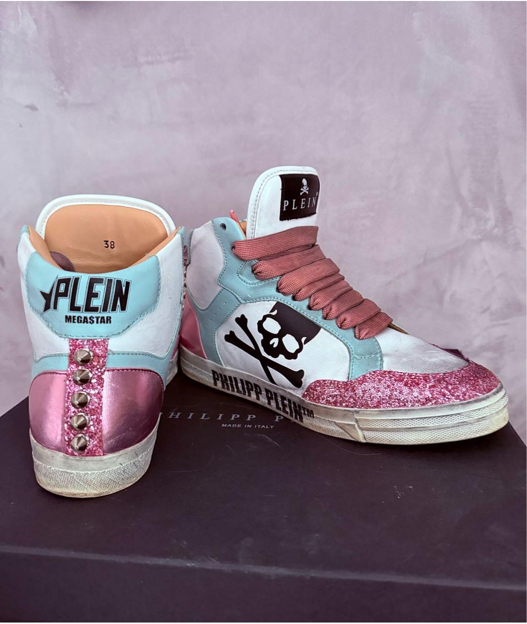 PHILIPP PLEIN Мульти кожаные кеды, фото 2