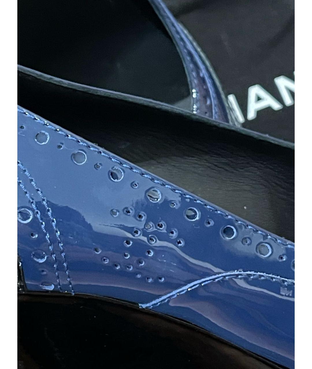 CHANEL Синие кожаные туфли, фото 6